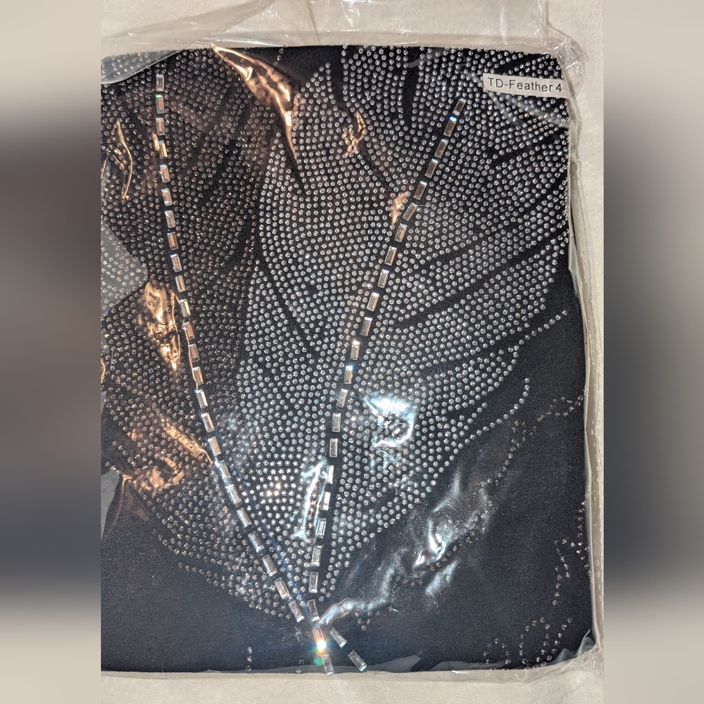 Shiny Tank Dress Midi One Size Assorted Design Embellishment Black - Picture 5 of 9